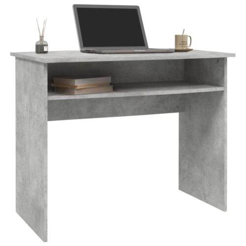 Desk Concrete Grey 90x50x74cm Engineered Wood - Image 3