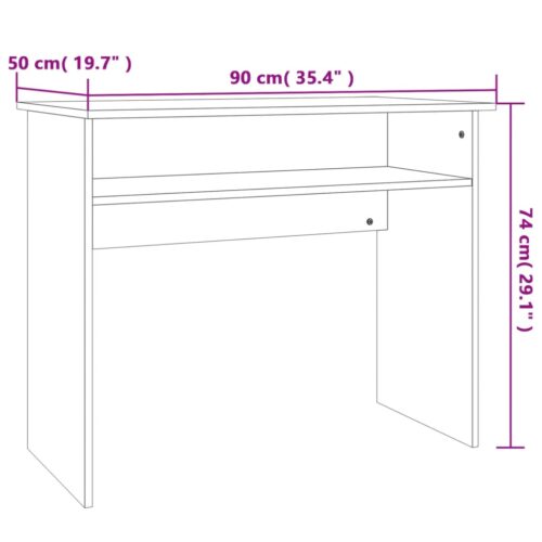 Desk Concrete Grey 90x50x74cm Engineered Wood - Image 7