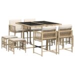 9-Piece Outdoor Dining Set Garden Patio Chairs Wicker Rattan Furniture Setting