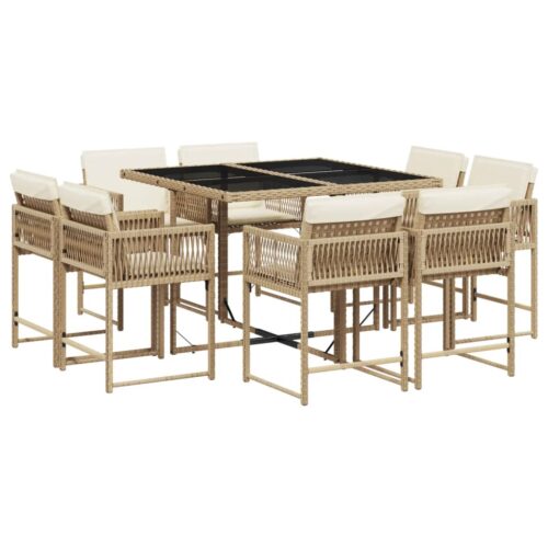 9-Piece Outdoor Dining Set Garden Patio Chairs Wicker Rattan Furniture Setting