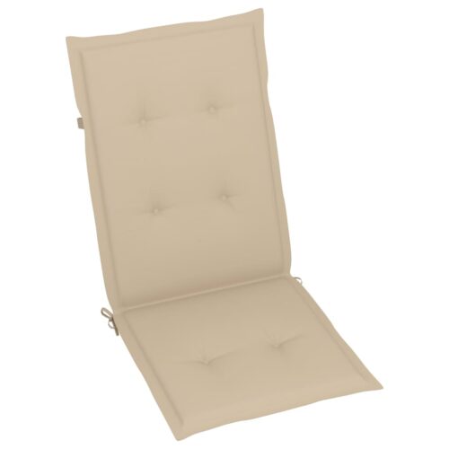 Garden Chairs 6pcs with Beige Cushions Solid Teak Wood - Image 7