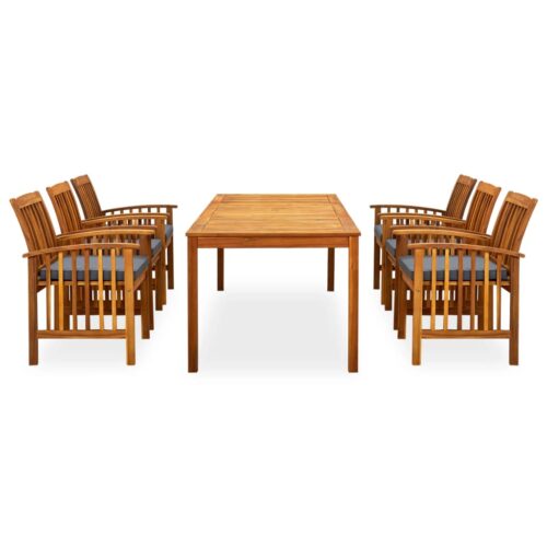 7-Piece Garden Dining Set with Cushions Acacia Wood Timber Outdoor Patio Furniture