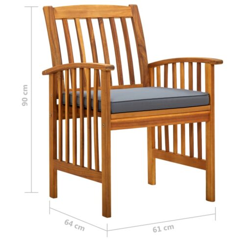 7-Piece Garden Dining Set with Cushions Acacia Wood Timber Outdoor Patio Furniture - Image 9