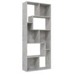 Book Cabinet Concrete Grey 67x24x161cm Engineered Wood