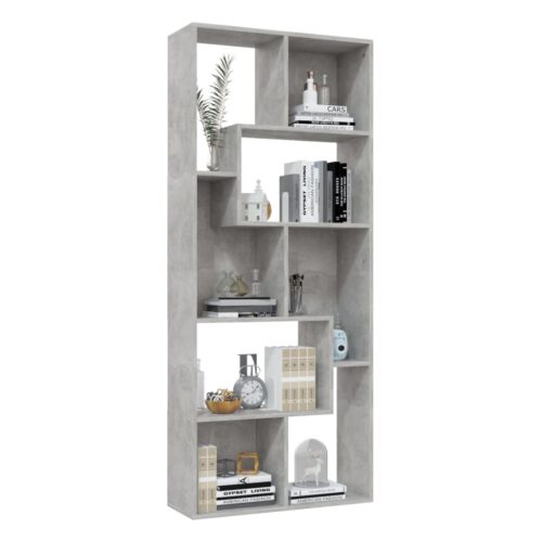 Book Cabinet Concrete Grey 67x24x161cm Engineered Wood - Image 4