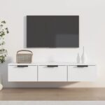 Wall Cabinet White 102x30x20cm Engineered Wood