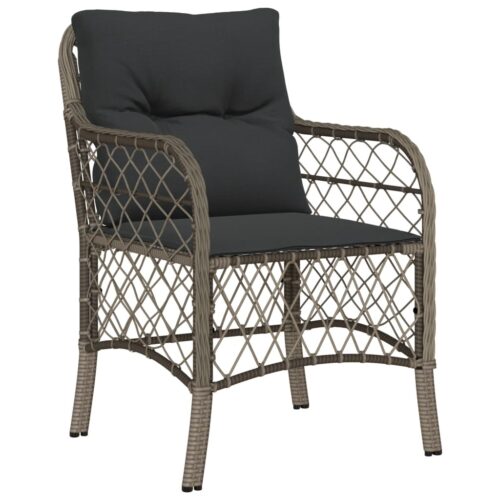5-Piece Outdoor Dining Set Garden Patio Chairs Wicker Rattan Furniture Grey - Image 3