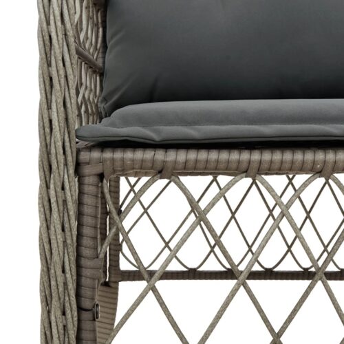 5-Piece Outdoor Dining Set Garden Patio Chairs Wicker Rattan Furniture Grey - Image 5