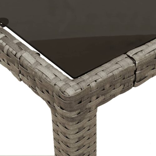 5-Piece Outdoor Dining Set Garden Patio Chairs Wicker Rattan Furniture Grey - Image 6