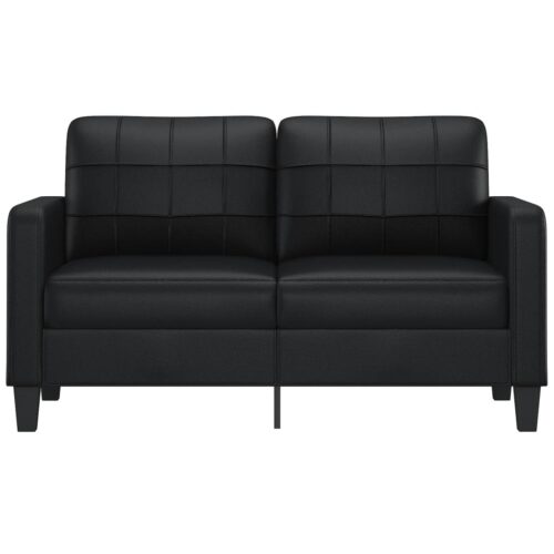 2-Seater Sofa Black 140cm Faux Leather - Image 3