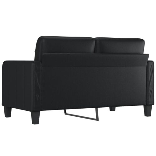 2-Seater Sofa Black 140cm Faux Leather - Image 5