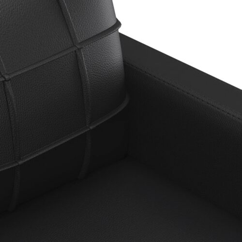 2-Seater Sofa Black 140cm Faux Leather - Image 6