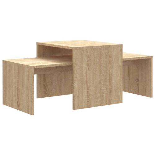 Coffee Table Set Sonoma Oak 100x48x40cm Engineered Wood - Image 2