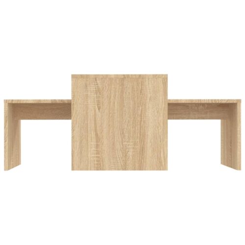Coffee Table Set Sonoma Oak 100x48x40cm Engineered Wood - Image 4