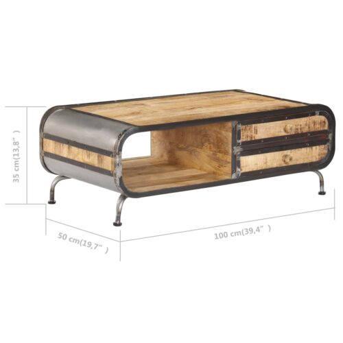 Coffee Table 100x50x35 cm Solid Mango Wood - Image 9
