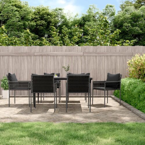 7-Piece Outdoor Dining Set Garden Patio Wicker Rattan Steel Furniture Setting - Image 2