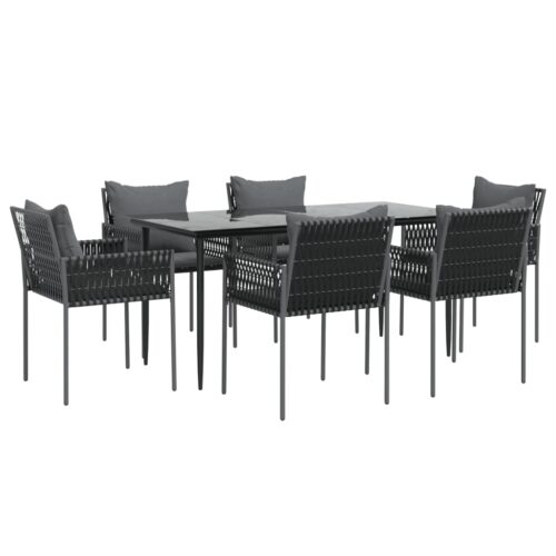 7-Piece Outdoor Dining Set Garden Patio Wicker Rattan Steel Furniture Setting - Image 3