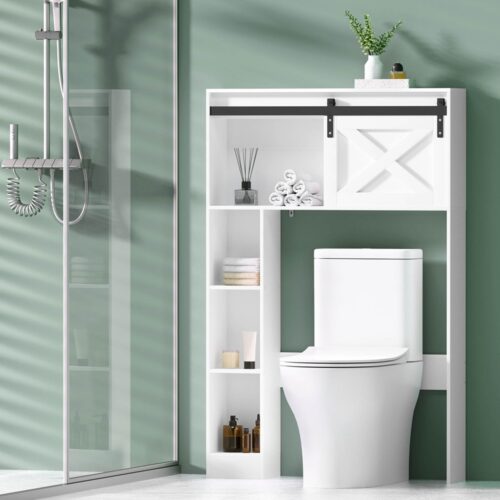 Artiss Bathroom Cabinet Over the Toilet Storage Organiser Laundry Shelf 128cm - Image 6
