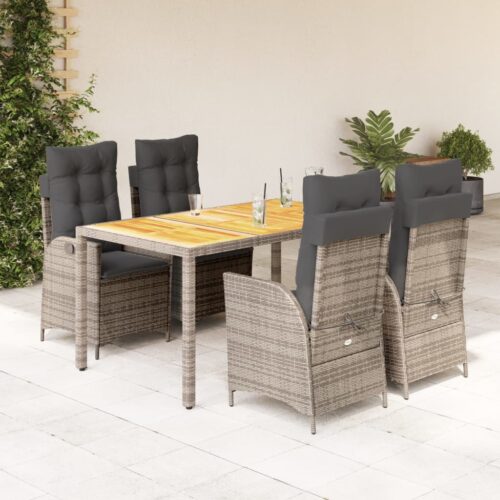 5-Piece Outdoor Dining Set Garden Patio Chairs Bistro Rattan Furniture Setting - Image 2
