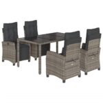 5-Piece Outdoor Dining Set Garden Patio Chairs Bistro Rattan Furniture Setting