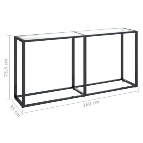 Console Table Transparent 160x35x75.5cm Tempered Glass - Image 6