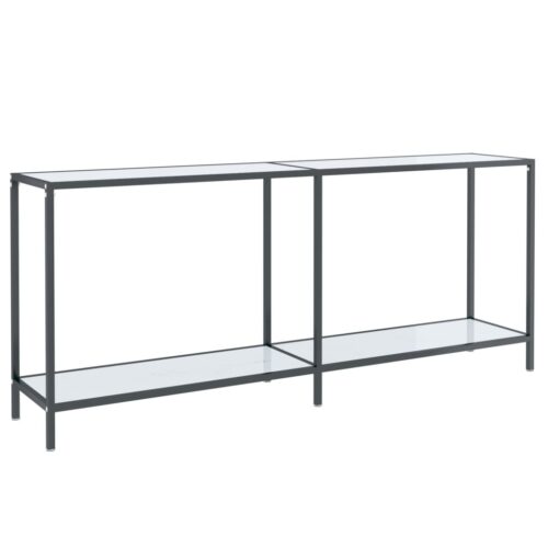 Console Table White 180x35x75.5cm Tempered Glass