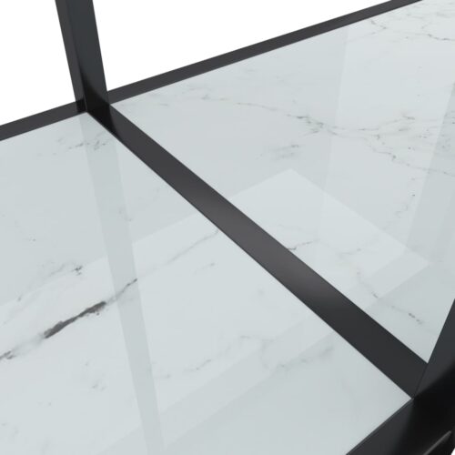 Console Table White 180x35x75.5cm Tempered Glass - Image 6