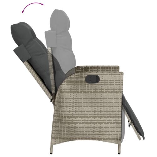 7-Piece Outdoor Dining Set Garden Patio Chairs Rattan Furniture Setting Grey - Image 7