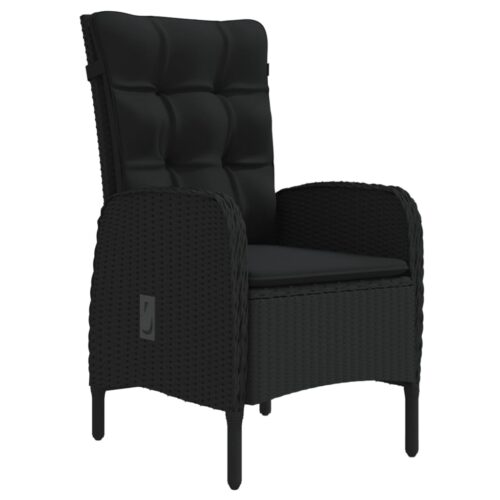 7-Piece Outdoor Dining Set Garden Patio Chairs Wicker Rattan Furniture Black - Image 2