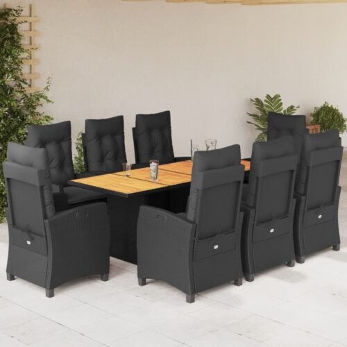 9-Piece Outdoor Dining Set Garden Patio Chairs Wicker Rattan Furniture Setting - Image 2