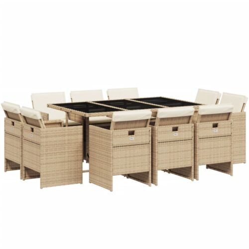 11-Piece Outdoor Dining Set Garden Patio Wicker Rattan Chairs Furniture Setting