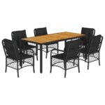 7-Piece Outdoor Dining Set Garden Patio Chairs Wicker Rattan Furniture Setting