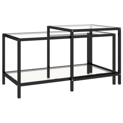 Tea Tables 2pcs Tempered Glass Transparent - Image 3