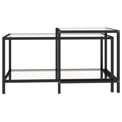 Tea Tables 2pcs Tempered Glass Transparent - Image 4