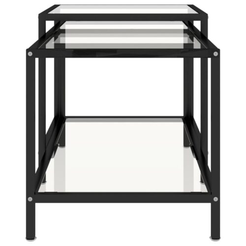 Tea Tables 2pcs Tempered Glass Transparent - Image 5