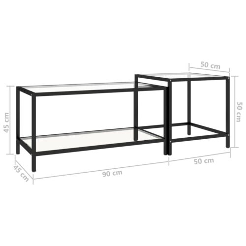 Tea Tables 2pcs Tempered Glass Transparent - Image 9
