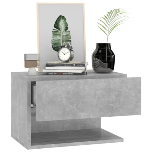 Wall-mounted Bedside Cabinet Concrete Grey - Image 4