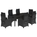 7-Piece Outdoor Dining Set Garden Patio Chairs Wicker Rattan Furniture Setting