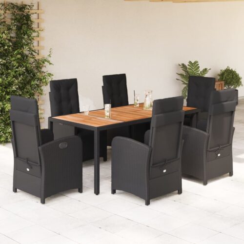 7-Piece Outdoor Dining Set Garden Patio Chairs Wicker Rattan Furniture Setting - Image 2