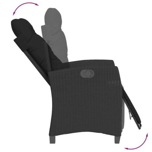 7-Piece Outdoor Dining Set Garden Patio Chairs Wicker Rattan Furniture Black - Image 4