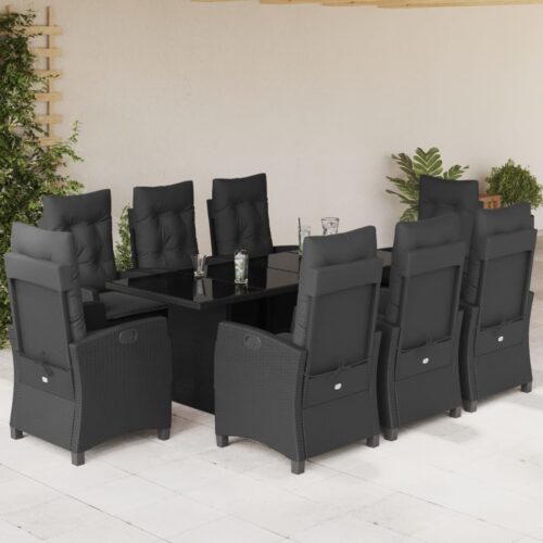 9-Piece Outdoor Dining Set Garden Patio Chairs Wicker Rattan Furniture Setting - Image 2