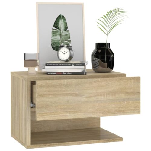 Wall-mounted Bedside Cabinet Sonoma Oak - Image 4