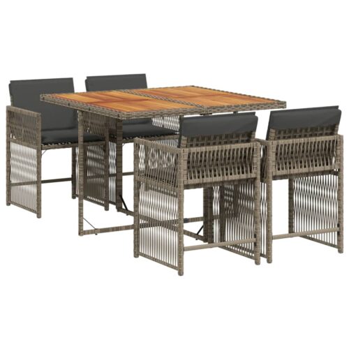 5-Piece Outdoor Dining Set Garden Patio Chairs Wicker Rattan Furniture Setting