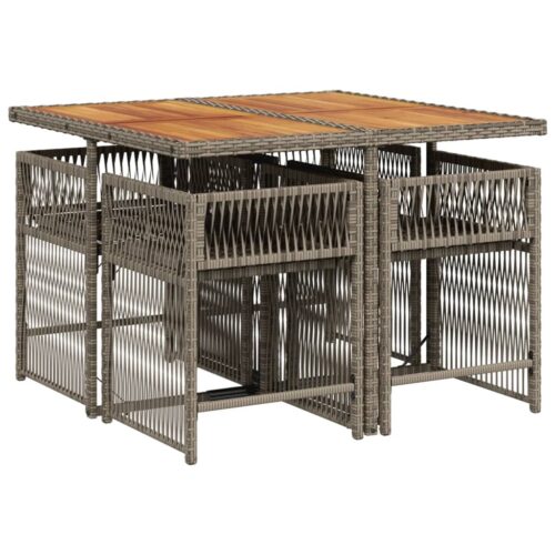 5-Piece Outdoor Dining Set Garden Patio Chairs Wicker Rattan Furniture Setting - Image 3