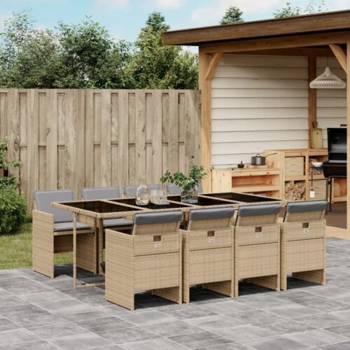 9-Piece Outdoor Dining Set Garden Patio Chairs Wicker Rattan Furniture Setting - Image 2
