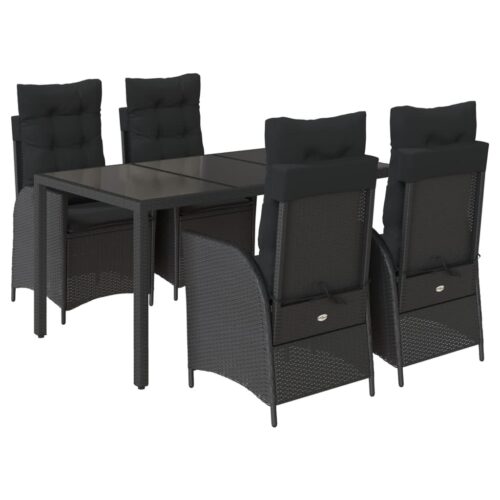 5-Piece Outdoor Dining Set Garden Patio Chairs Bistro Wicker Rattan Furniture