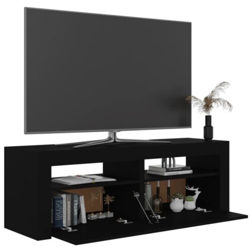 TV Cabinet with LED Lights Black 120cm - Image 6