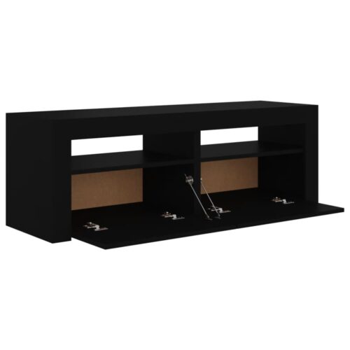 TV Cabinet with LED Lights Black 120cm - Image 7