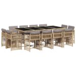 13-Piece Outdoor Dining Set Garden Patio Wicker Rattan Chairs Furniture Setting