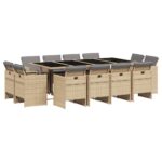 13-Piece Outdoor Dining Set Garden Patio Wicker Rattan Chairs Furniture Setting